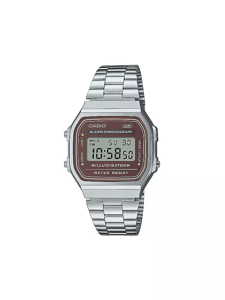 CASIO Uhr VINTAGE silber braun A168WA 5AYES silber